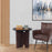 Howard Elliott Rounded Bollack Tray Side Table, Brown/Black