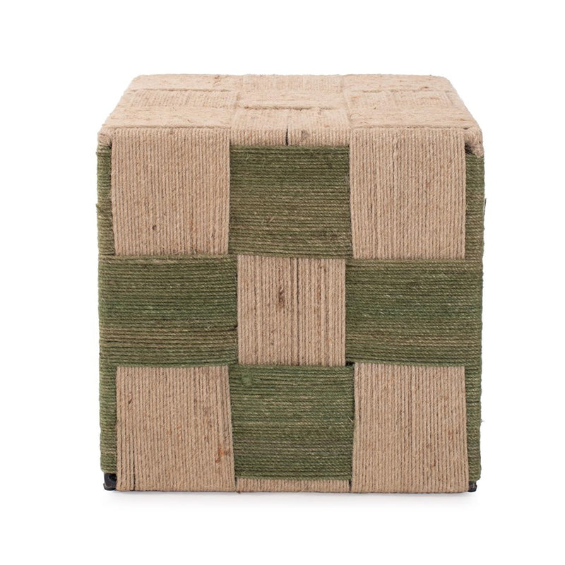 Howard Elliott Escobedo Square Jute Side Table, Green/Beige - 210016