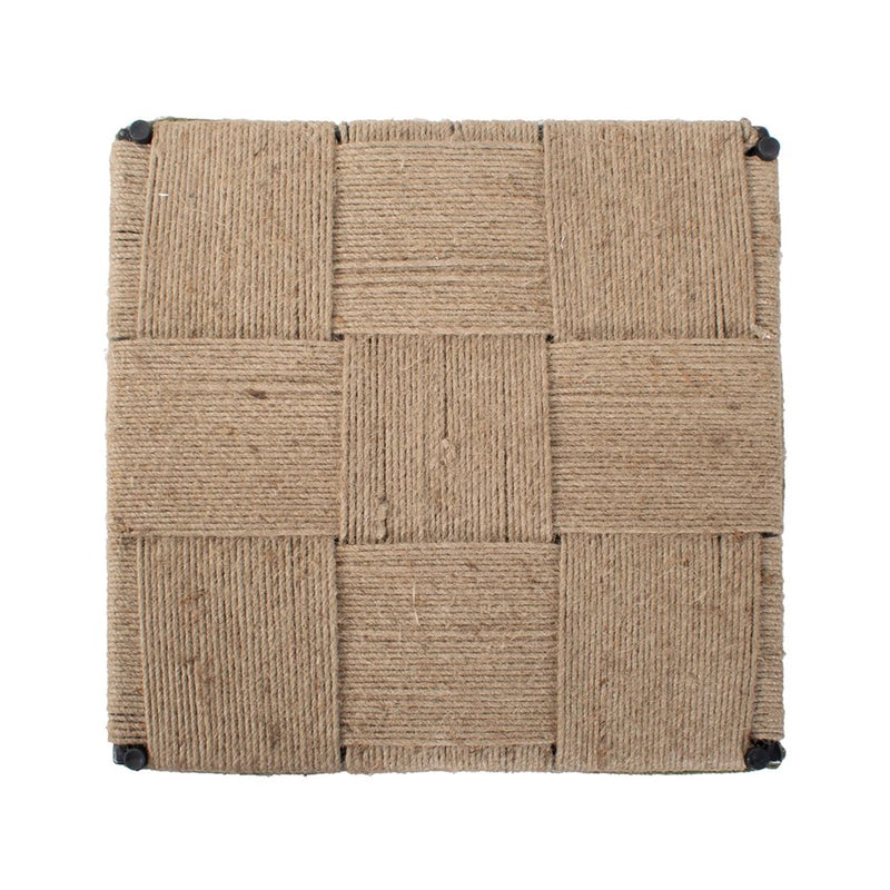 Howard Elliott Escobedo Square Jute Side Table, Green/Beige