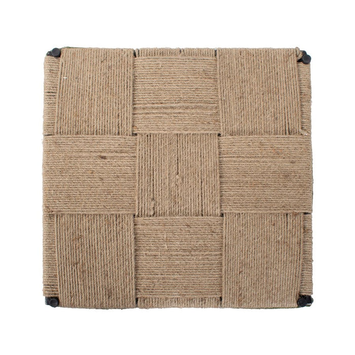 Howard Elliott Escobedo Square Jute Side Table, Green/Beige
