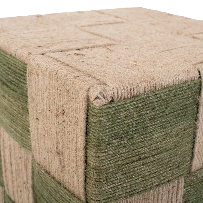 Howard Elliott Escobedo Square Jute Side Table, Green/Beige