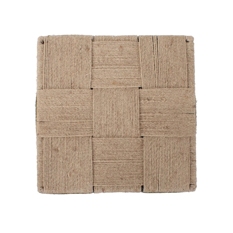 Howard Elliott Escobedo Square Jute Side Table, Green/Beige