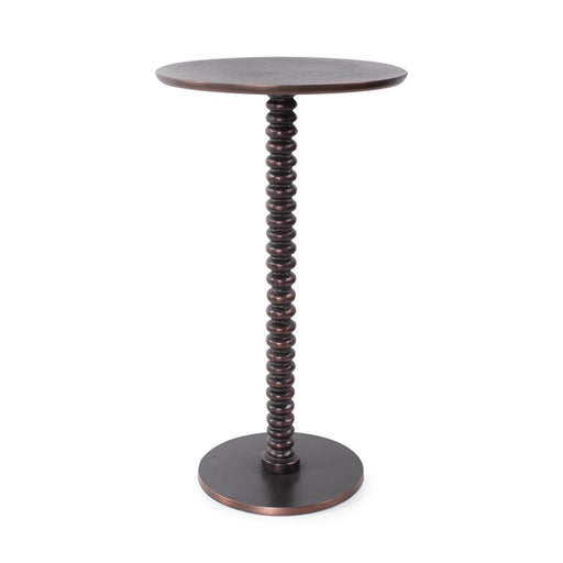 Howard Elliott Brancusi Cast Aluminum Drink Table, Antique Bronze - 23050