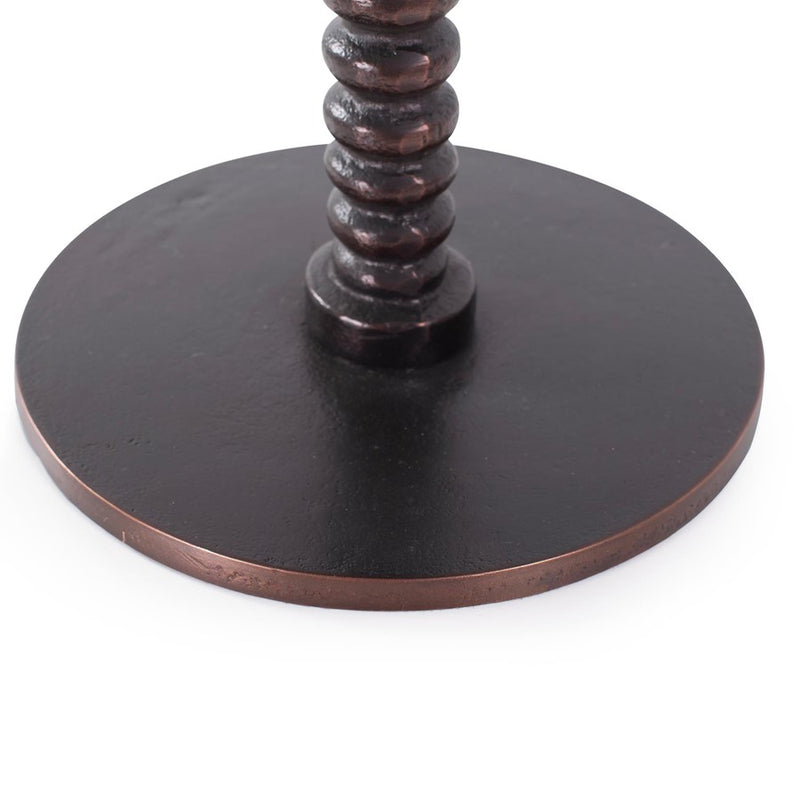 Howard Elliott Brancusi Cast Aluminum Drink Table, Antique Bronze