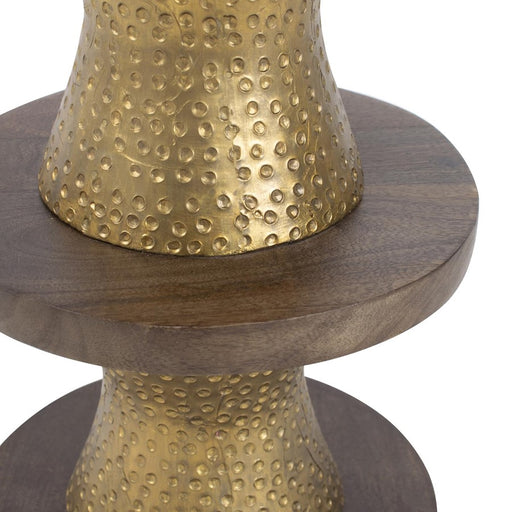 Howard Elliott Robin Baron Mattia Round Drink Table, Natural/Gold