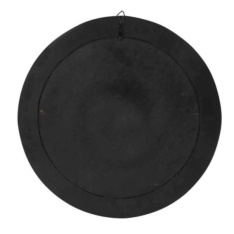 Howard Elliott Godfrey Round White Tiled Horn Mirror, Natural