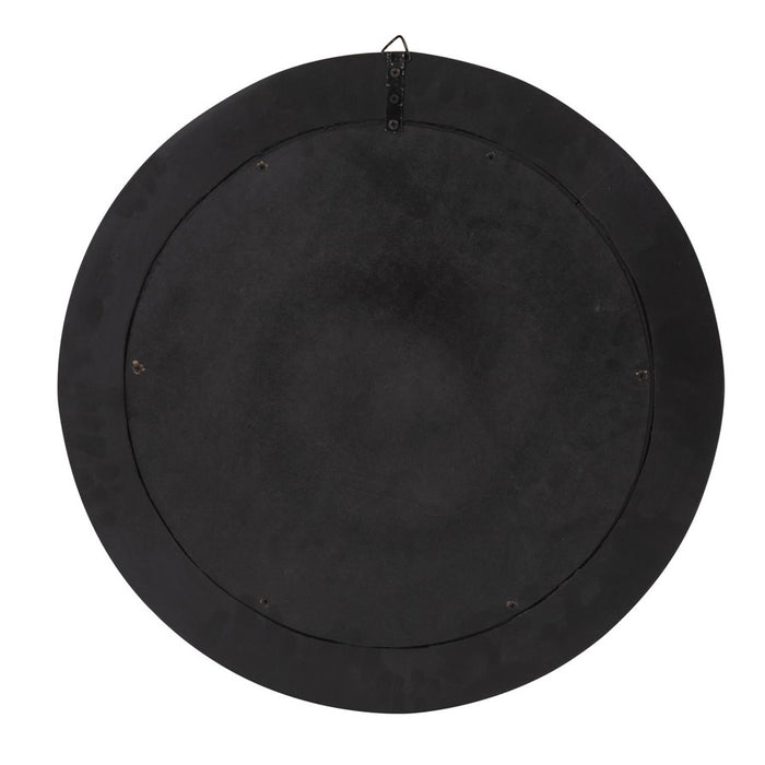 Howard Elliott Godfrey Round White Tiled Horn Mirror, Natural