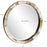 Howard Elliott Godfrey Round White Tiled Horn Mirror, Natural