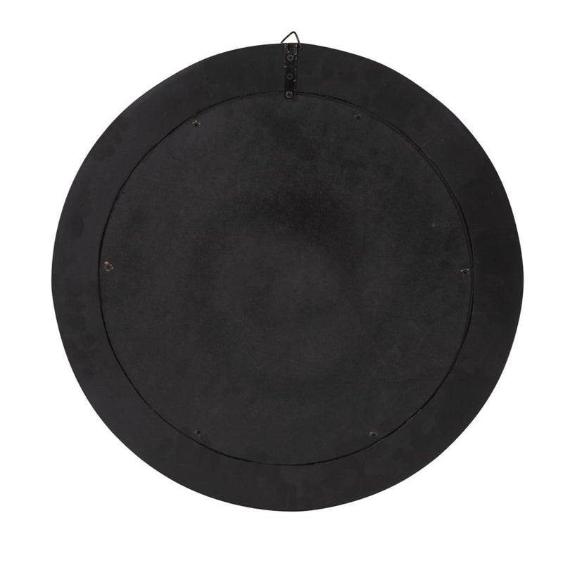 Howard Elliott Julianna Round Horn and Shell Tiled Mirror, Black/Pearl
