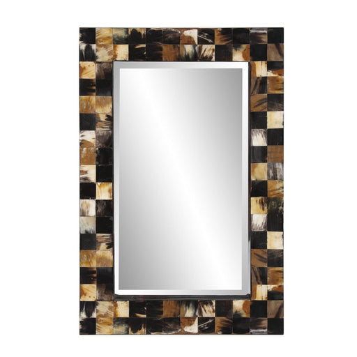 Howard Elliott Elias Horn Tiled Mirror, Brown/Black/White - 25177