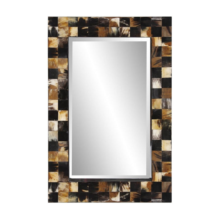 Howard Elliott Elias Horn Tiled Mirror, Brown/Black/White - 25177