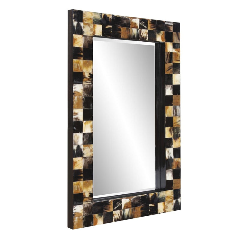 Howard Elliott Elias Horn Tiled Mirror, Brown/Black/White