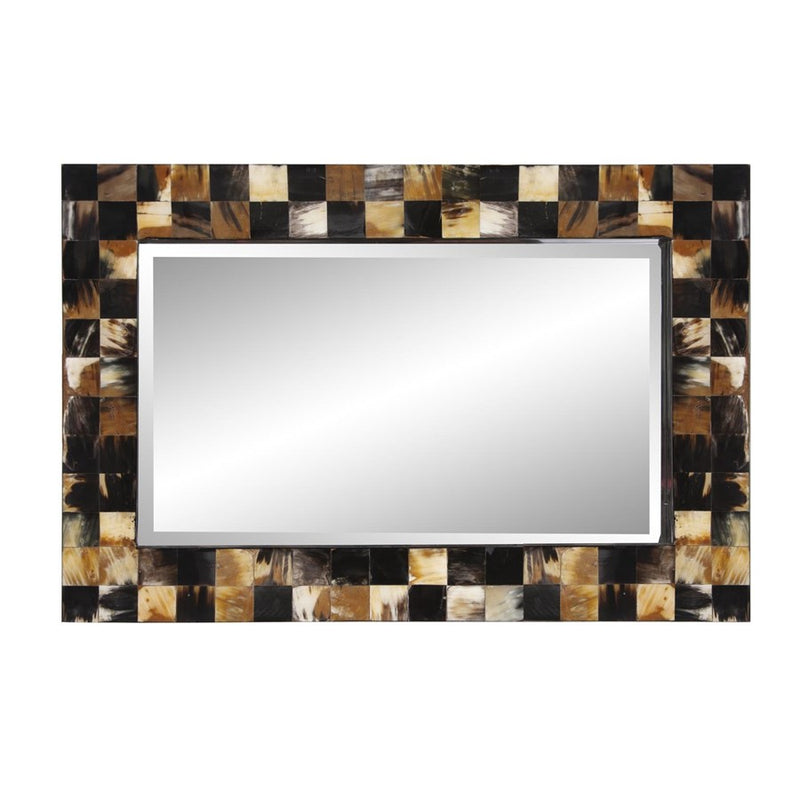 Howard Elliott Elias Horn Tiled Mirror, Brown/Black/White
