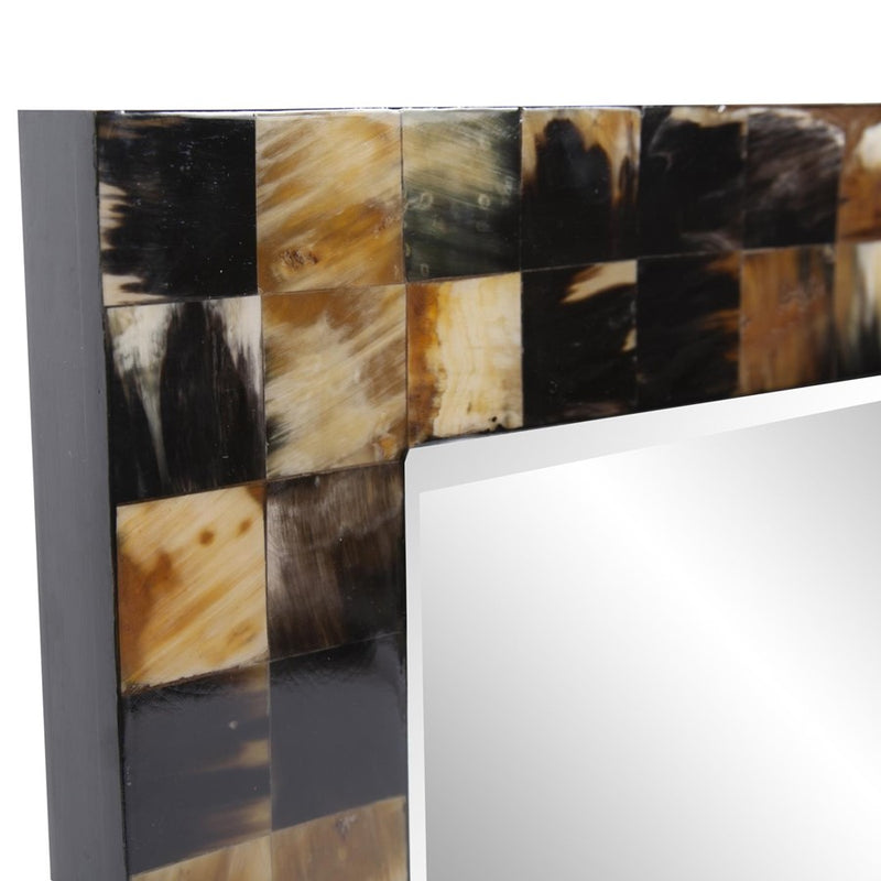 Howard Elliott Elias Horn Tiled Mirror, Brown/Black/White