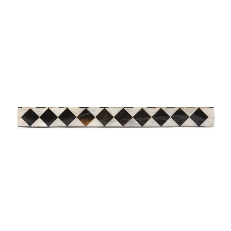 Howard Elliott Julianna Rectangular Horn/Shell Tiled Tray, Black/Pearl