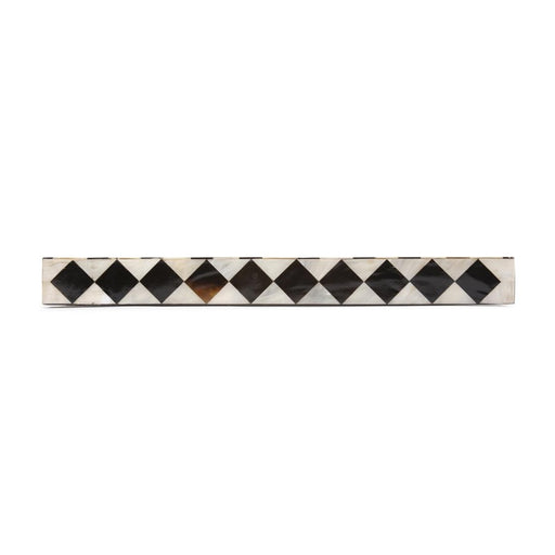 Howard Elliott Julianna Rectangular Horn/Shell Tiled Tray, Black/Pearl