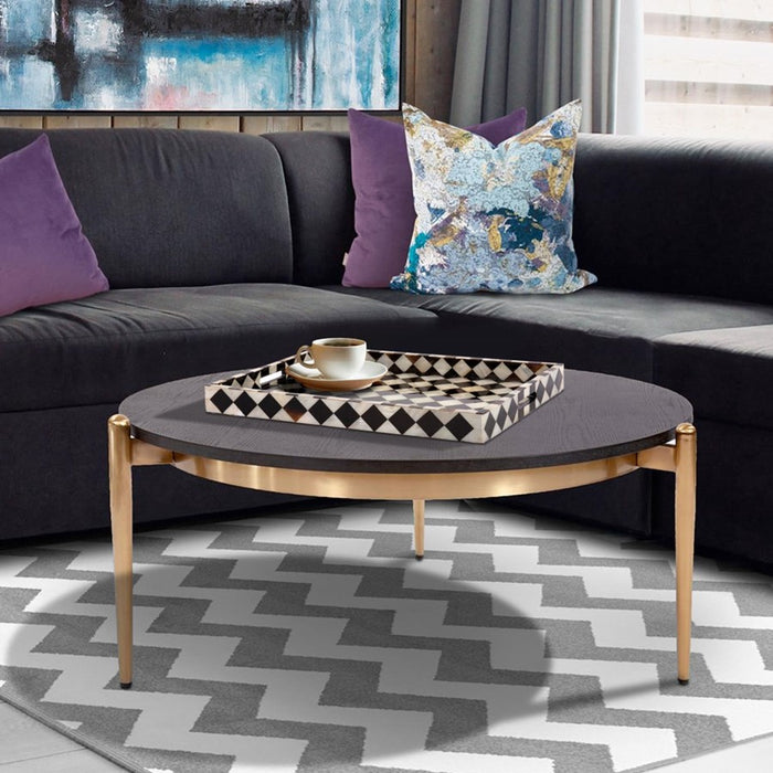 Howard Elliott Julianna Rectangular Horn/Shell Tiled Tray, Black/Pearl