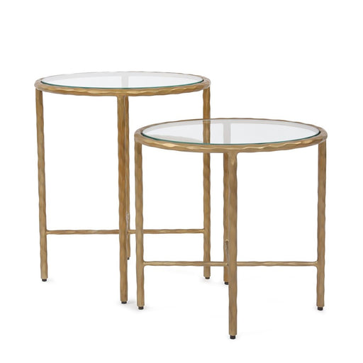 Howard Elliott Tetro Oval Nesting Tables, Brass