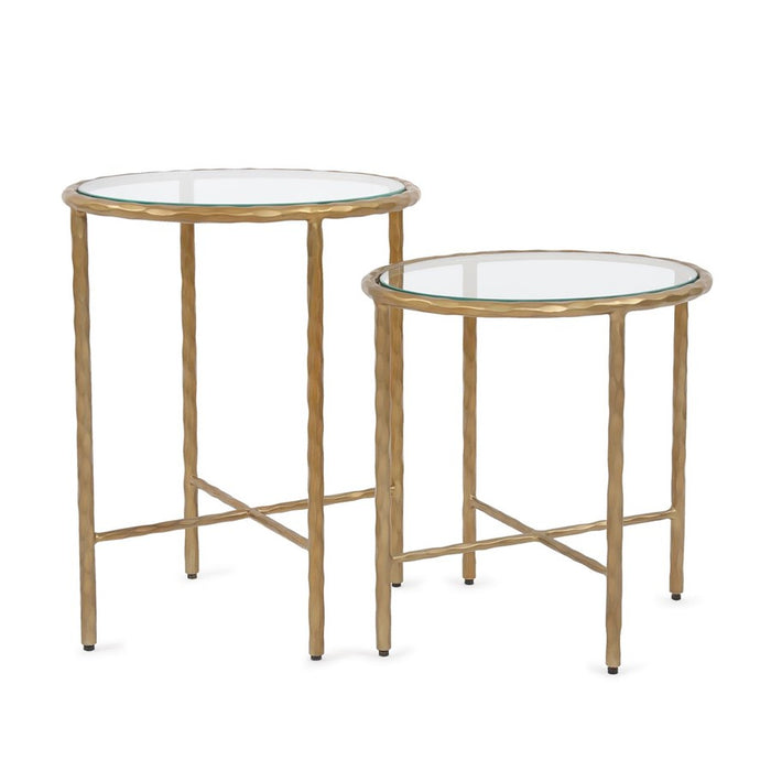 Howard Elliott Tetro Oval Nesting Tables, Brass