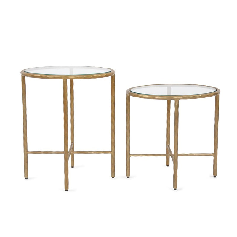 Howard Elliott Tetro Oval Nesting Tables, Brass