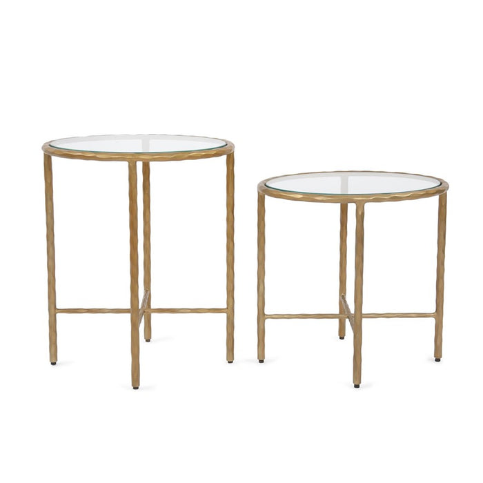 Howard Elliott Tetro Oval Nesting Tables, Brass