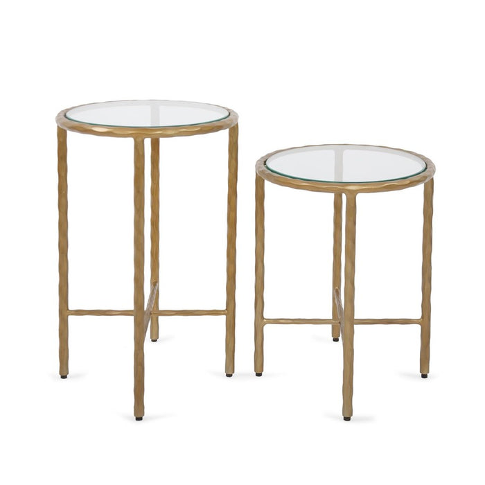 Howard Elliott Tetro Oval Nesting Tables, Brass