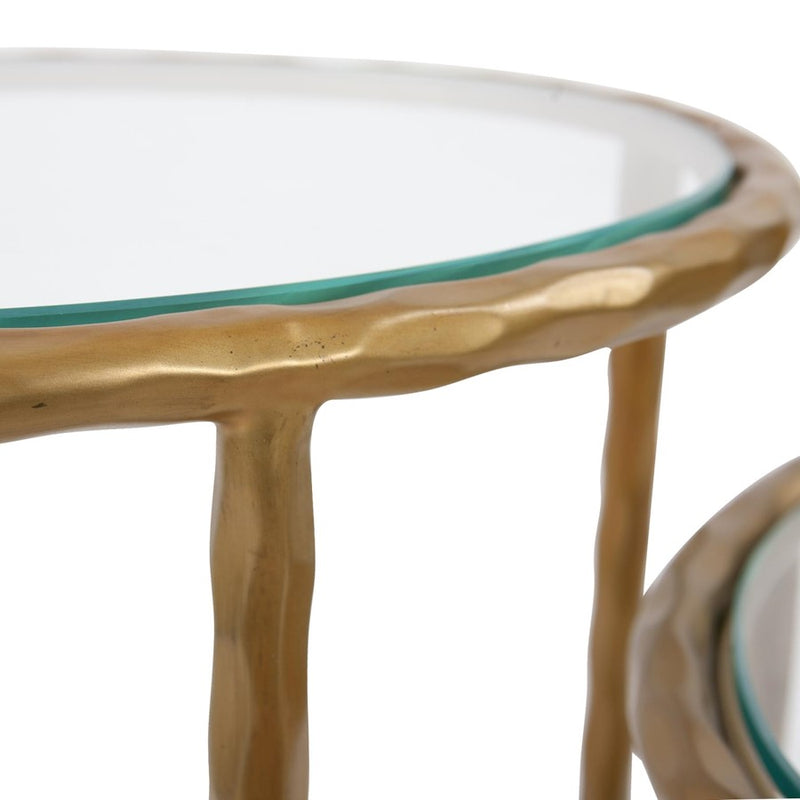 Howard Elliott Tetro Oval Nesting Tables, Brass