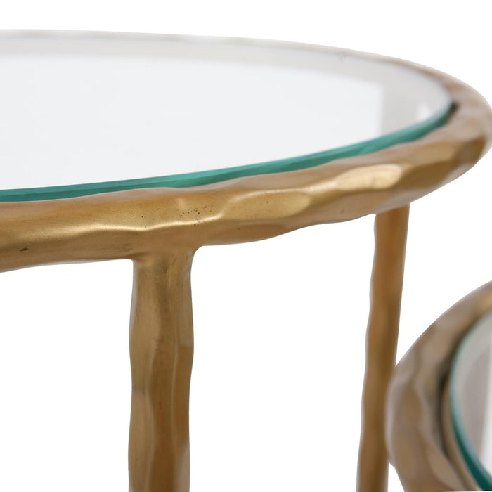 Howard Elliott Tetro Oval Nesting Tables, Brass