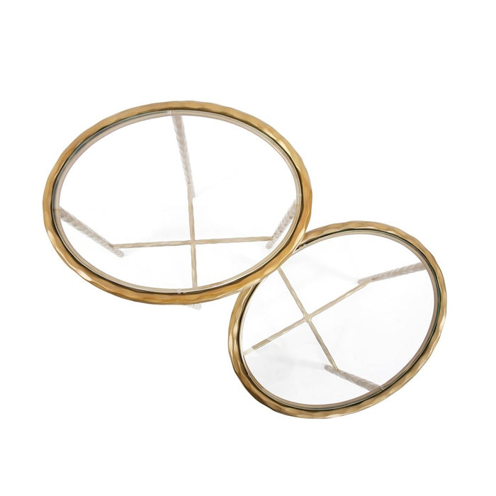 Howard Elliott Tetro Oval Nesting Tables, Brass