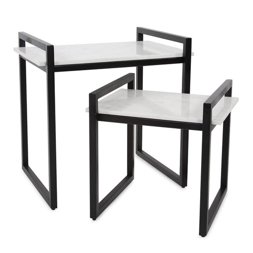 Howard Elliott Santiago Nesting Tables, Graphite/White - 27032