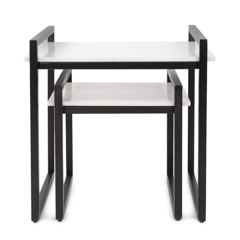 Howard Elliott Santiago Nesting Tables, Graphite/White