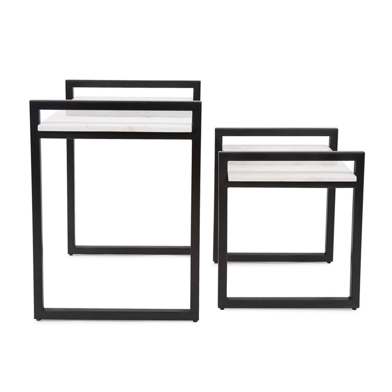 Howard Elliott Santiago Nesting Tables, Graphite/White