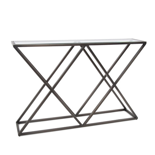 Howard Elliott Bennett Console Table, Brushed Gunmetal