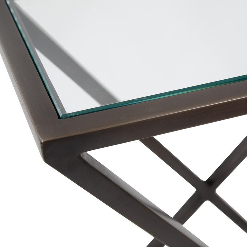 Howard Elliott Bennett Console Table, Brushed Gunmetal