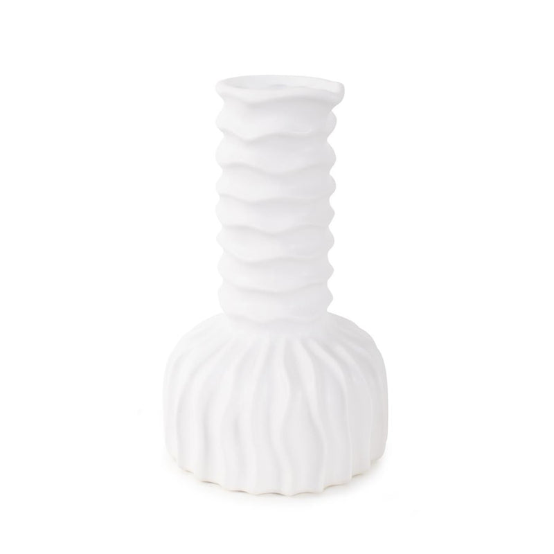 Howard Elliott Herring Bulbous Abstract Vase/Tall, White - 28029