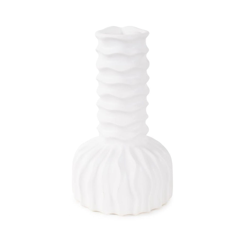Howard Elliott Herring Bulbous Abstract Vase/Tall, White