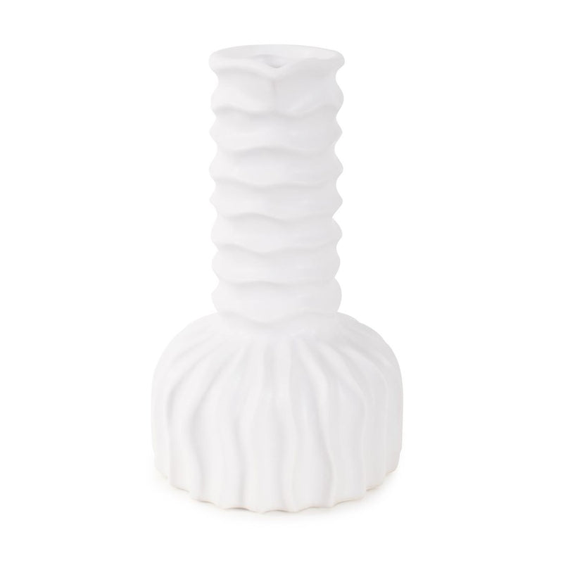 Howard Elliott Herring Bulbous Abstract Vase/Tall, White