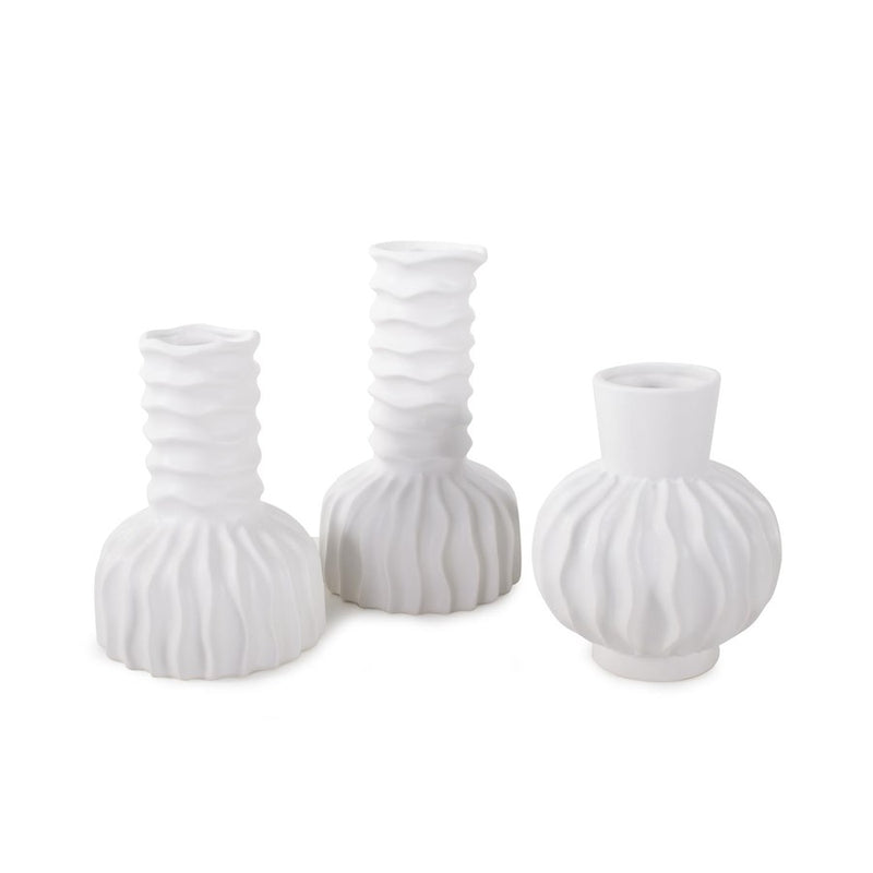 Howard Elliott Herring Bulbous Abstract Vase/Tall, White