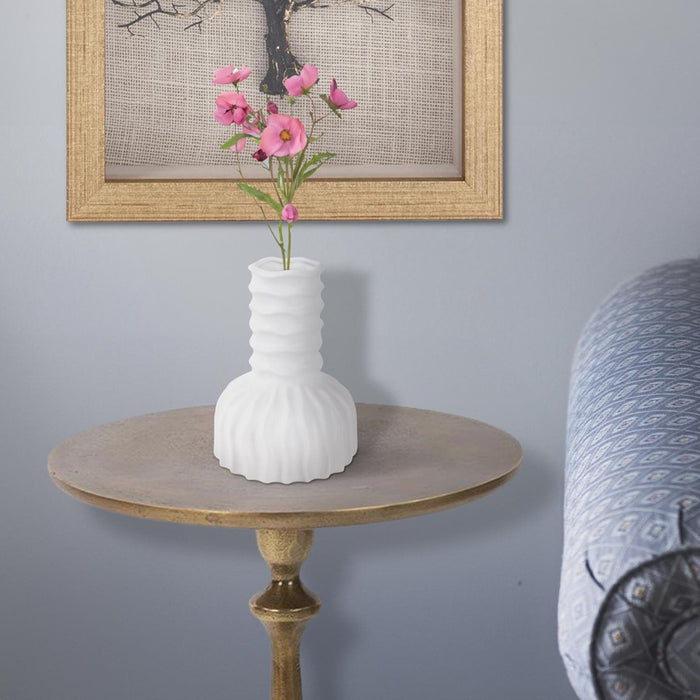 Howard Elliott Herring Bulbous Abstract Vase/Medium, White