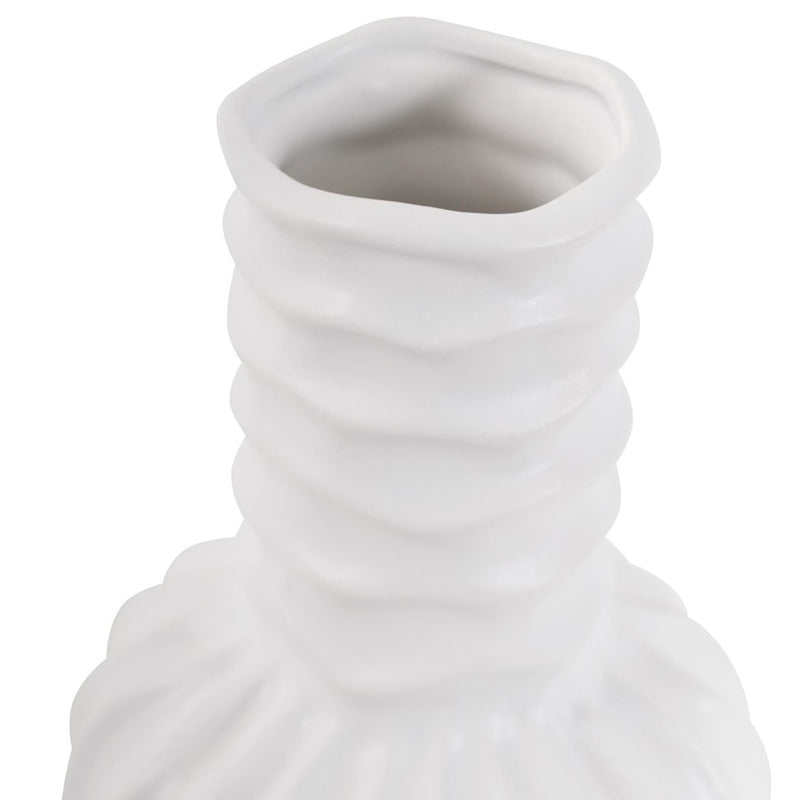 Howard Elliott Herring Bulbous Abstract Vase/Medium, White