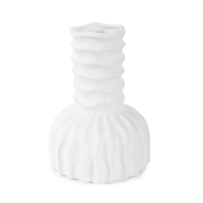 Howard Elliott Herring Bulbous Abstract Vase/Medium, White