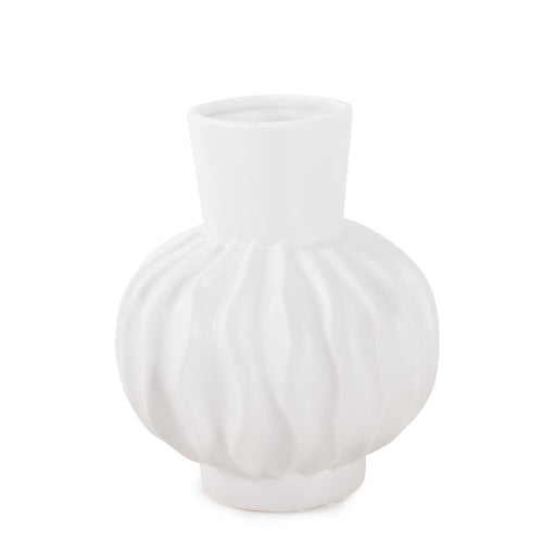 Howard Elliott Herring Bulbous Abstract Vase/Small, White - 28031