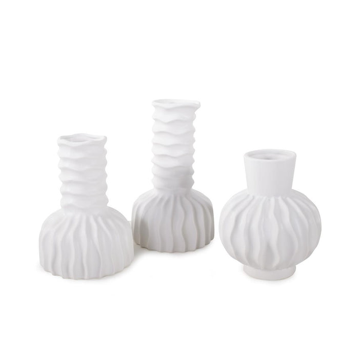 Howard Elliott Herring Bulbous Abstract Vase/Small, White