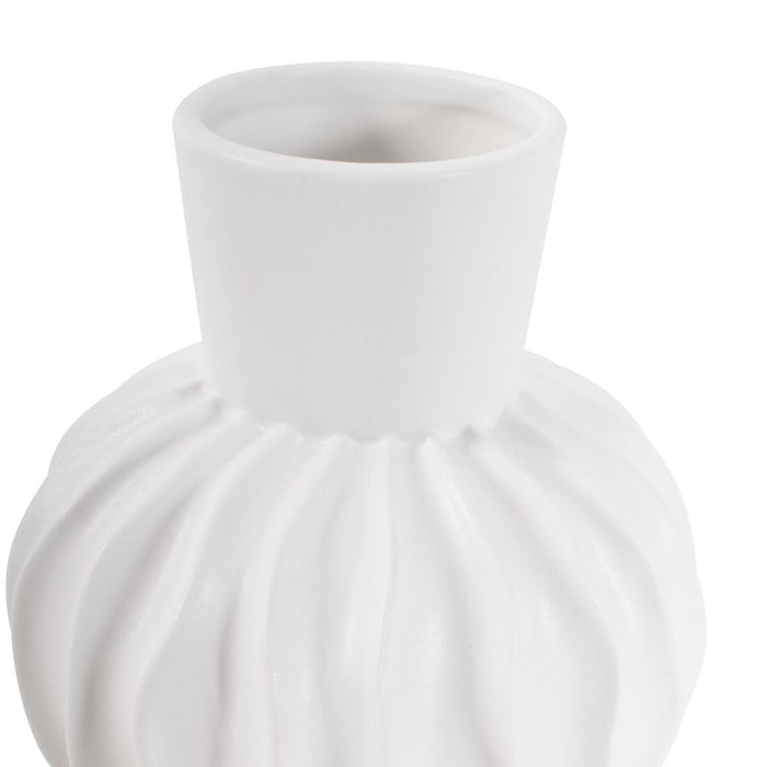 Howard Elliott Herring Bulbous Abstract Vase/Small, White