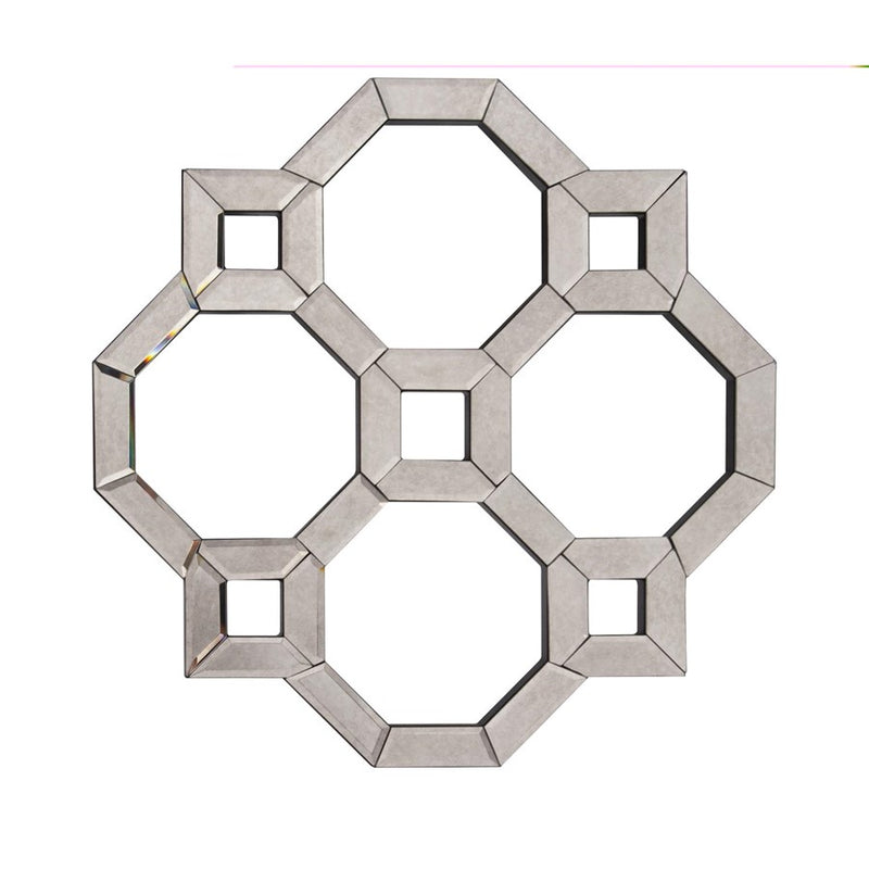 Howard Elliott Antoni Geometric Mirror, Antique Gray - 29066