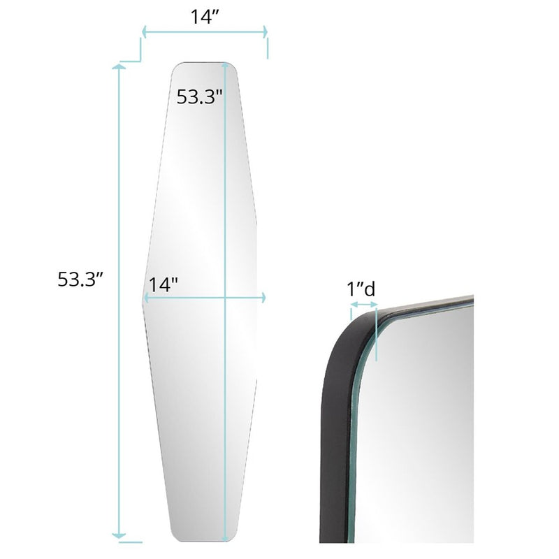 Howard Elliott Frameless Eberton Mirror, Silver