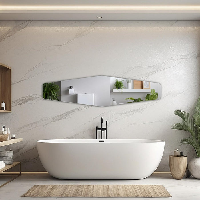 Howard Elliott Frameless Eberton Mirror, Silver