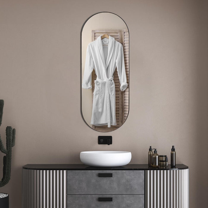 Howard Elliott Balducci Oval Mirror- Small, Black