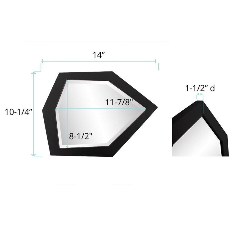 Howard Elliott Abrams Mirror, Black, Matte Black