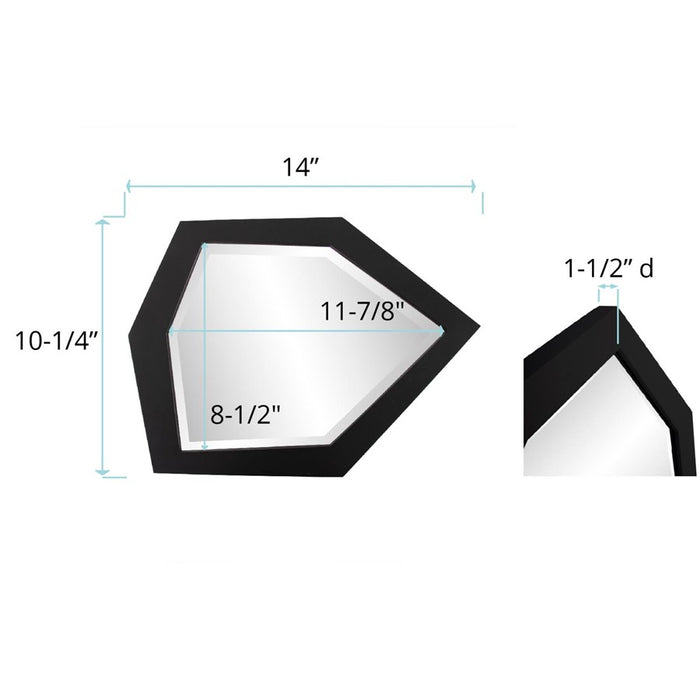 Howard Elliott Abrams Mirror, Black, Matte Black